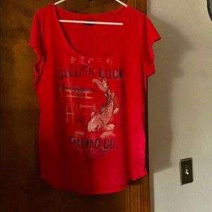 Lucky brand. 
Living Doll Vibrant Red Tee